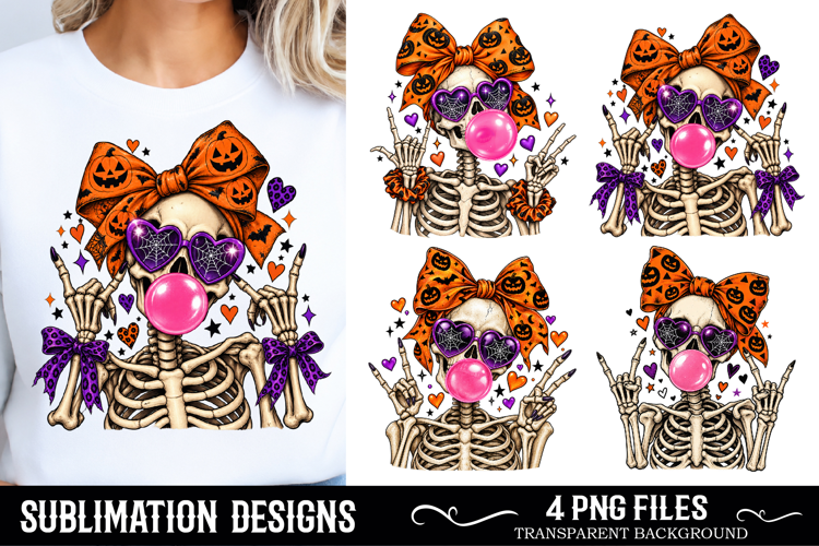 Cute Skeleton Halloween PNG