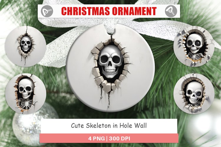 Christmas Ornaments Skeleton in Wall