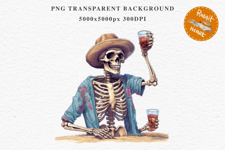 Cute Skeleton Skull Halloween Creepy Clipart PNG Scrapbook