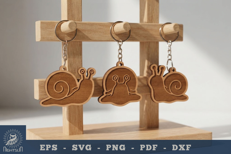 Cute Snail Lasercut Keychain