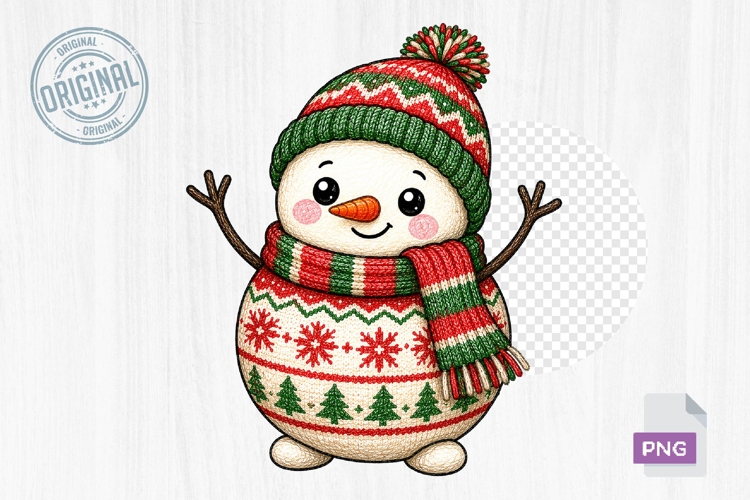 Cute Snowman Christmas Doodle PNG Clipart Printable Design