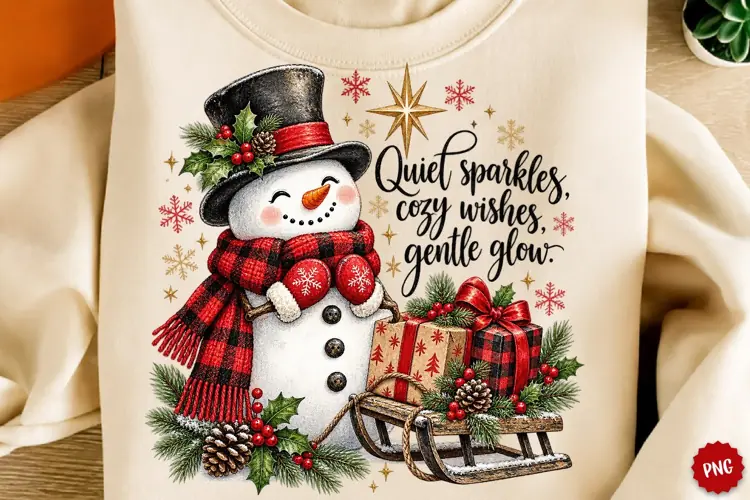 Cute Snowman Christmas PNG, Cozy Winter, Christmas PNG