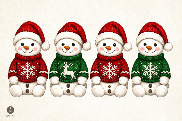 Cute Snowman Santa Hat Shirt PNG Design, Winter Holiday example image 1