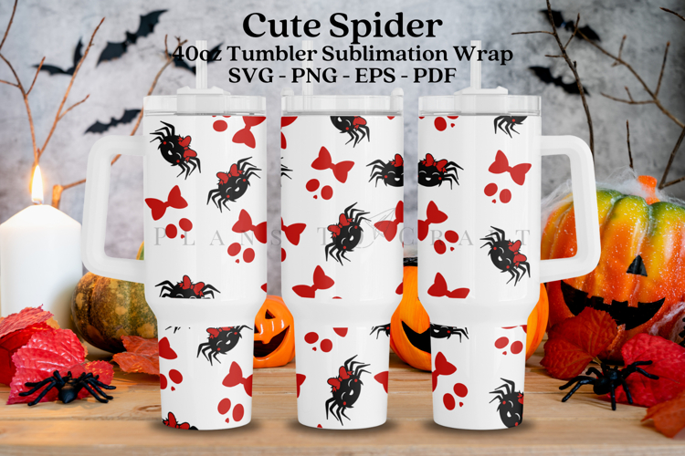 Cute Spider Halloween 40oz Tumbler Sublimation Wrap