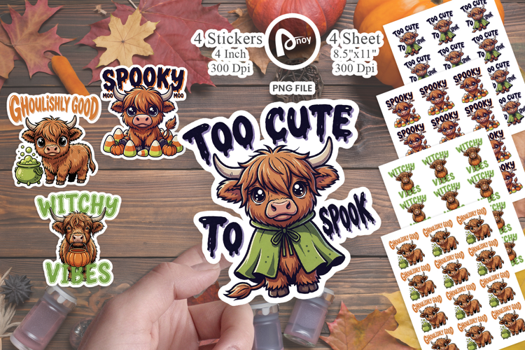 Spooky Halloween Bovine Cow Sticker