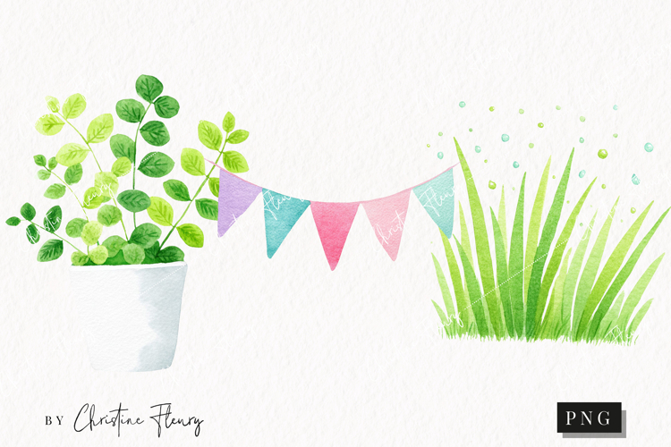 Watercolor Cute Spring Clipart | Spring PNG
