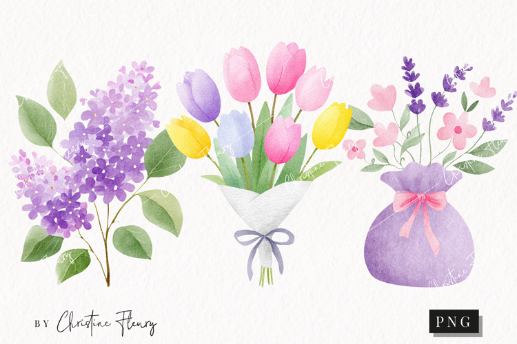 Watercolor Cute Spring Clipart | Spring PNG