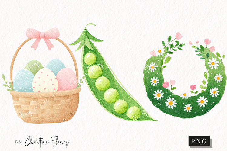 Watercolor Cute Spring Clipart | Spring PNG
