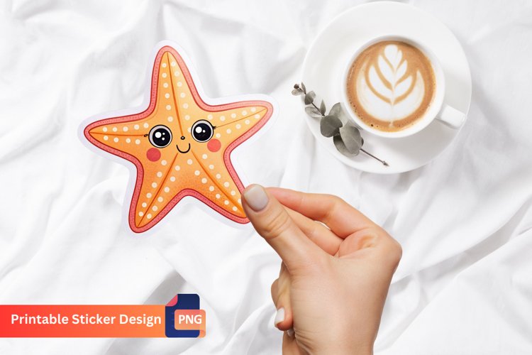 Cute Star Fish Sticker, Adorable Starfish Sticker