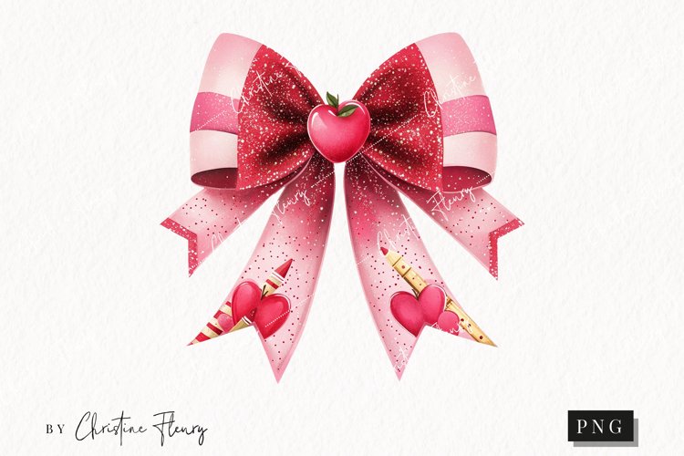 Cute Valentines Teacher Bow | Coquette PNG