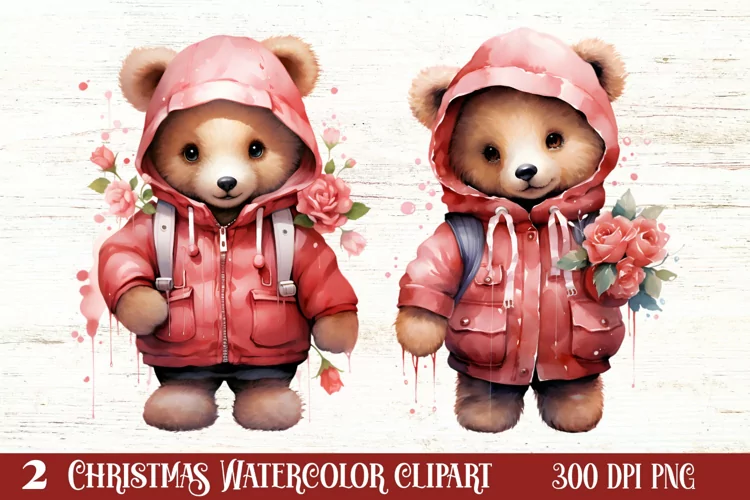 Cute Teddy Chritsmas Sublimation Clipart, Chritsmas PNG