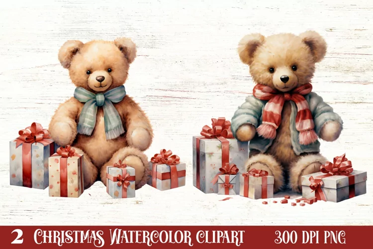 Cute Teddy Chritsmas Sublimation Clipart, Chritsmas PNG