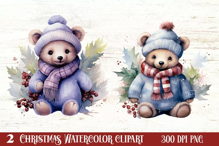 Cute Teddy Chritsmas Sublimation Clipart, Chritsmas PNG