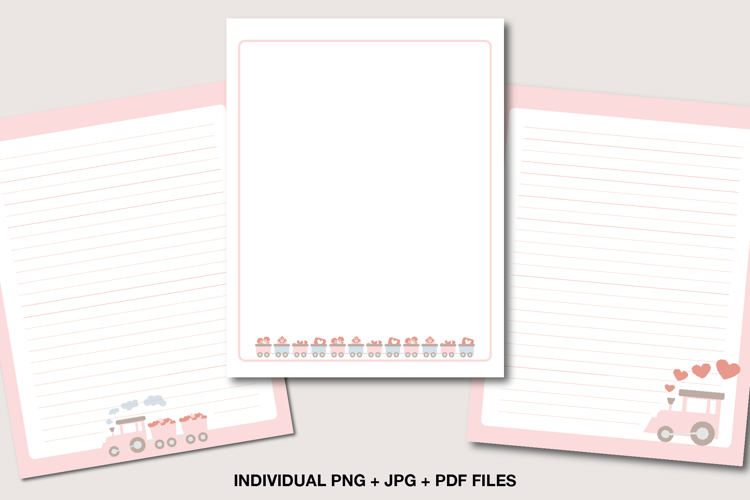 Cute Train Stationery, Printable Writing Pages