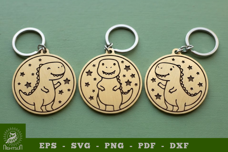 Cute Tyrannosaurus Rex Lasercut Keychain