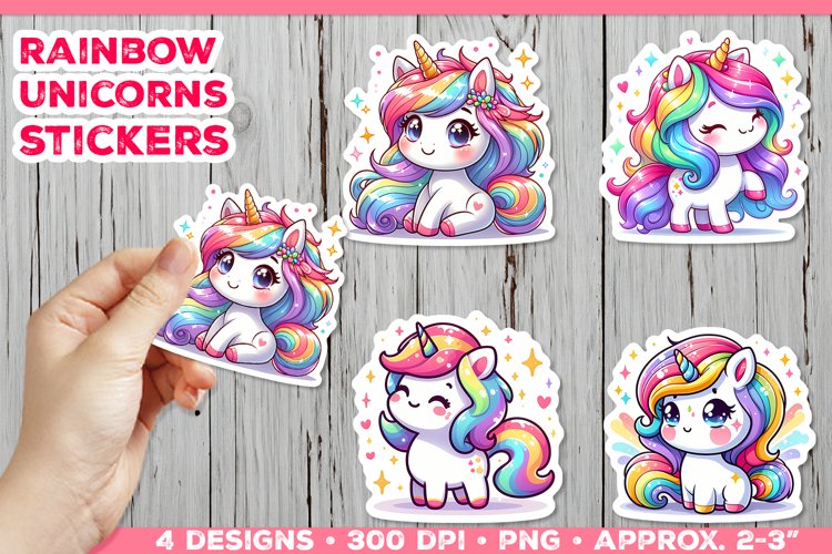 Rainbow Unicorn Clipart Image 9