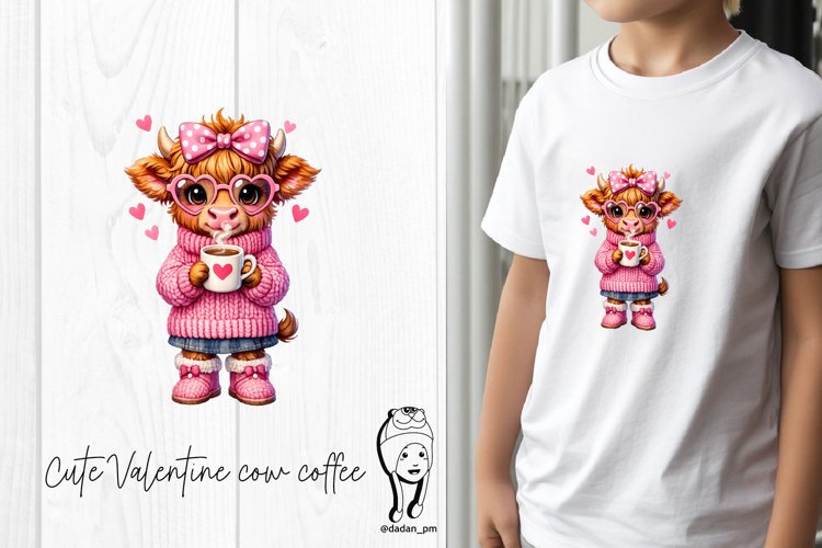 Cute Valentine cow coffee