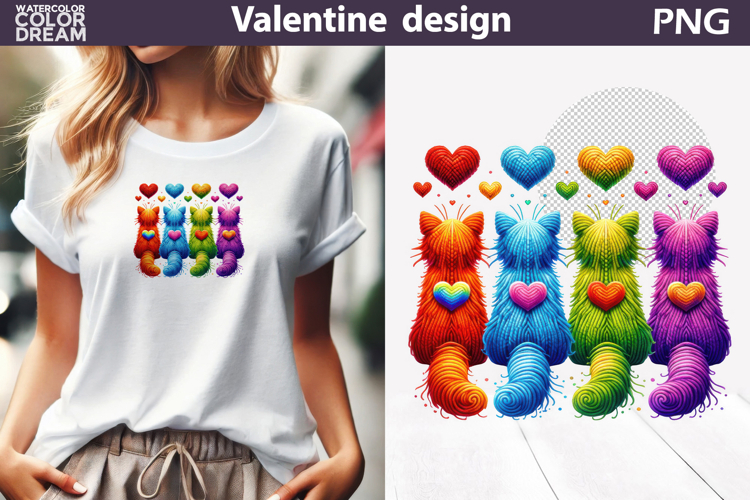 Cat Valentine Clipart | Cat Heart Valentines Day