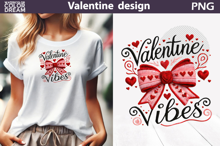 Valentine Red Bow Clipart | Bow Knitted Sublimation