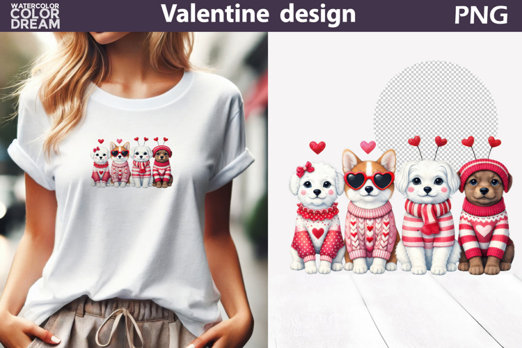 Dog Valentine Clipart | Puppy Heart Valentines Day