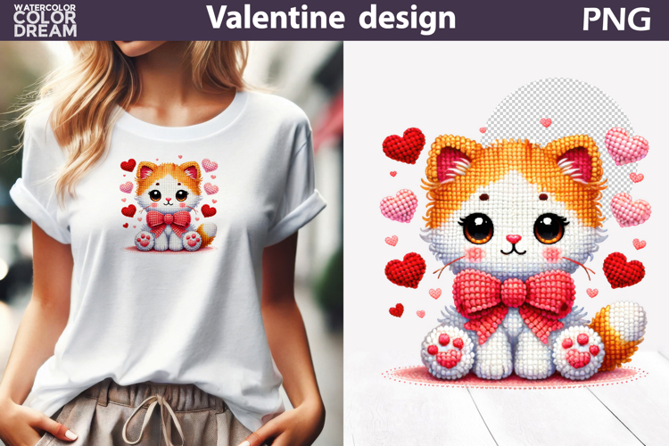 Cat Valentine Clipart | Cat Heart Valentines Day