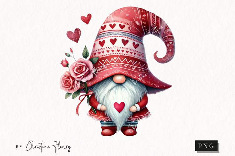 Cute Valentines Gnome | Valentines Day PNG