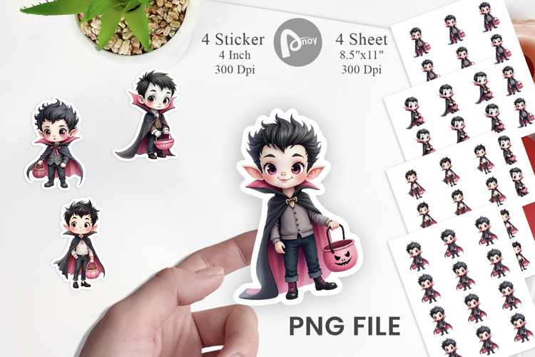 Cute Vampire Boy Sticker