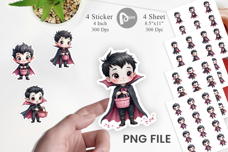 Cute Vampire Boy Sticker