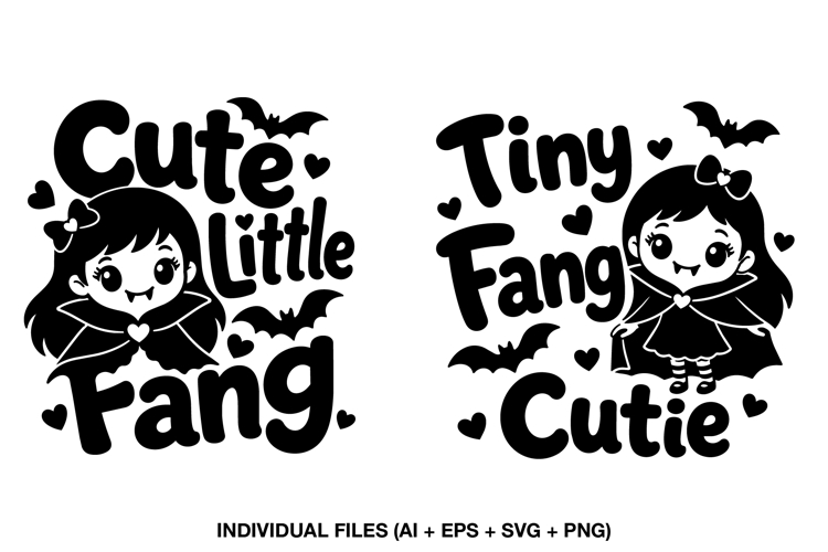 Cute Vampire Girl SVG for Kids Halloween Shirts