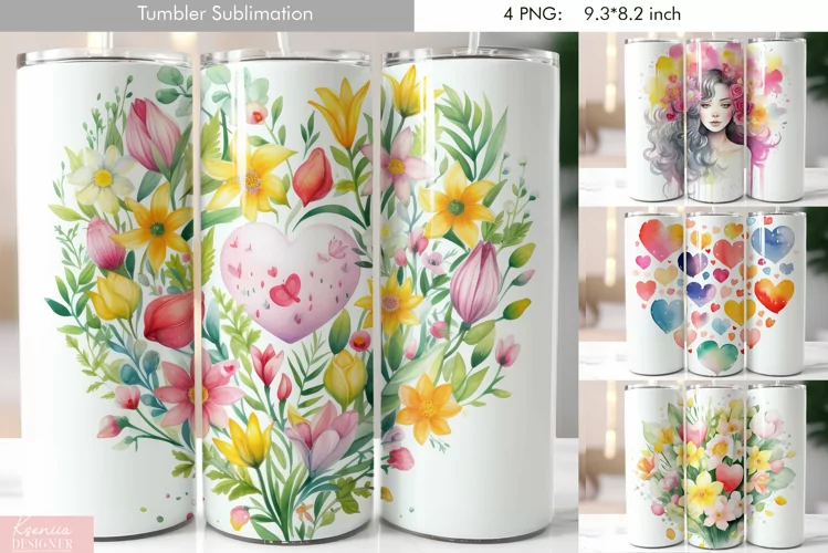 Cute Pastel Watercolor Tumbler Design