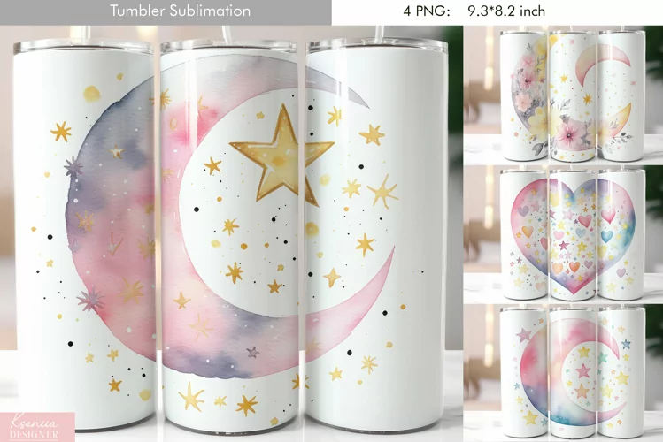 Cute Pastel Watercolor Tumbler Design