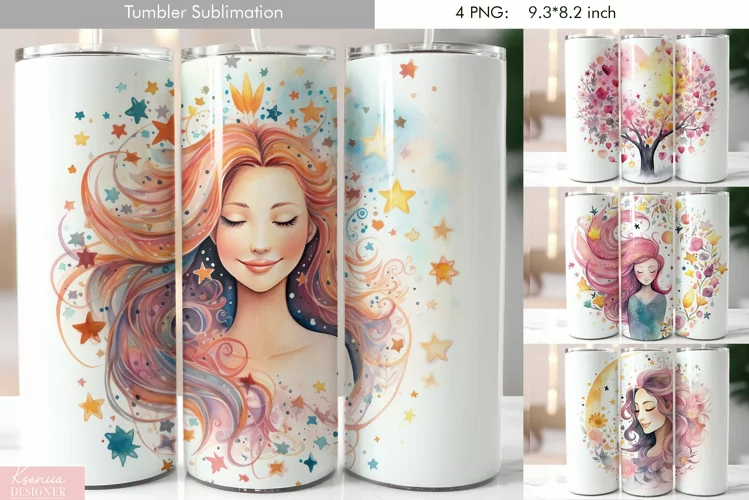 Cute Pastel Watercolor Tumbler Design