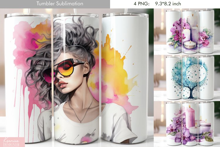 Cute Pastel Watercolor Tumbler Design