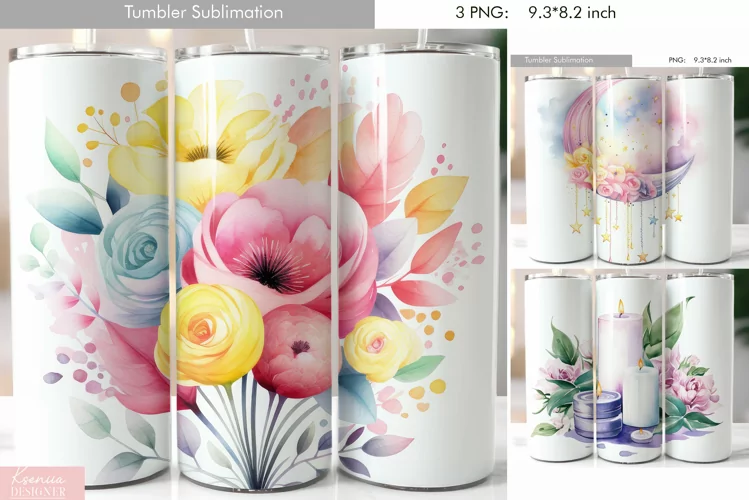 Cute Pastel Watercolor Tumbler Design