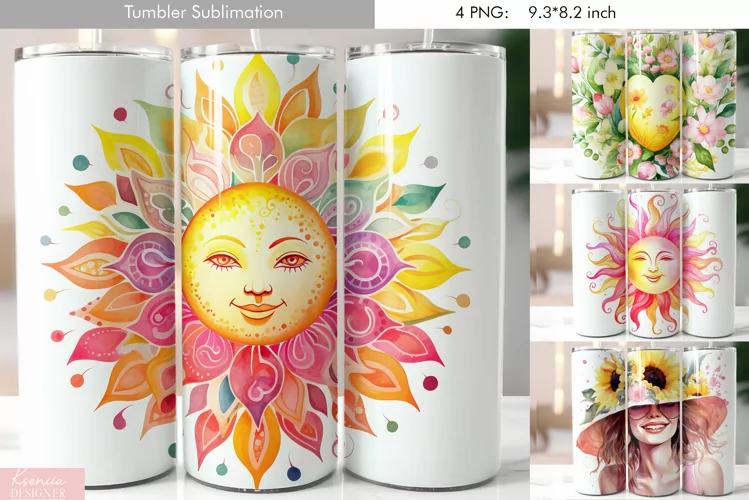 Cute Pastel Watercolor Tumbler Design