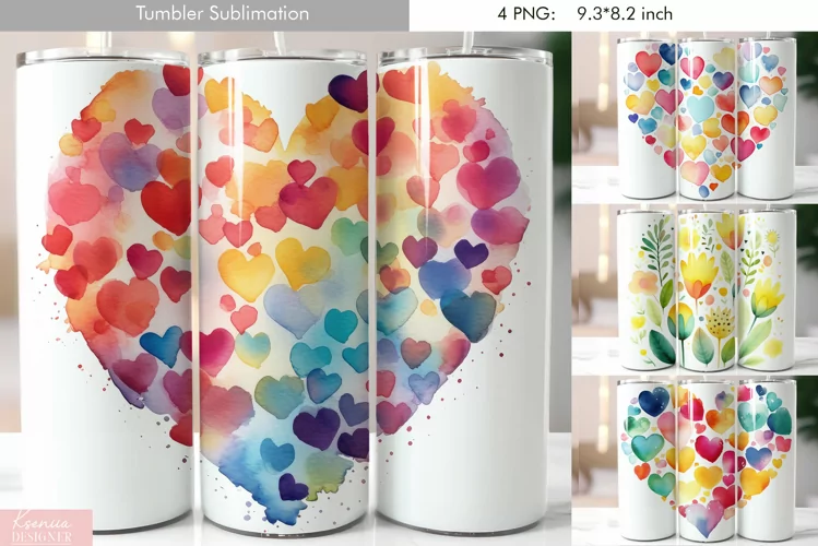 Cute Pastel Watercolor Tumbler Design