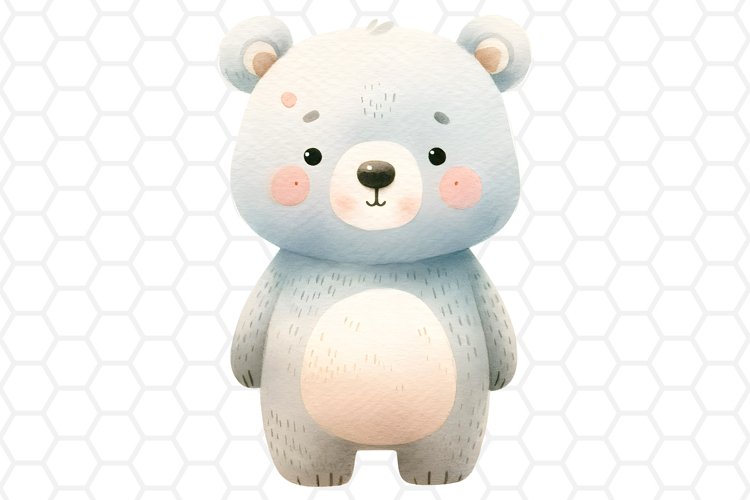 Cute Watercolor Bear Clipart | Bear PNG Design