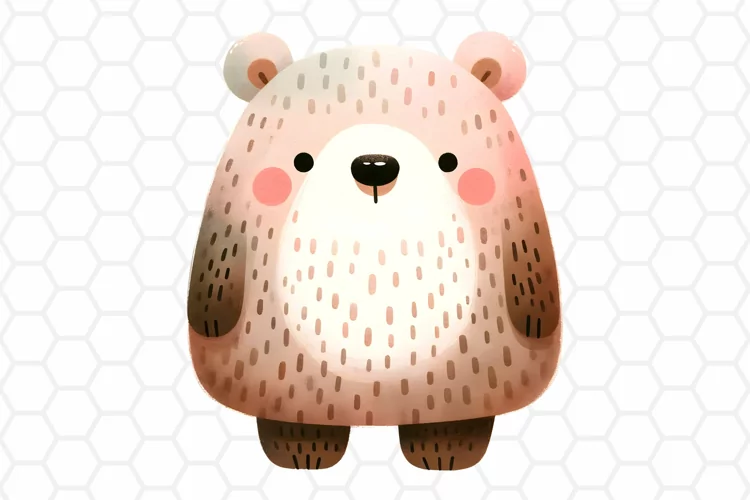 Cute Watercolor Bear Clipart | Bear PNG Design