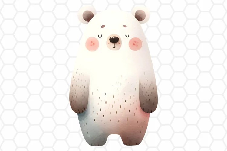 Cute Watercolor Bear Clipart | Bear PNG Design