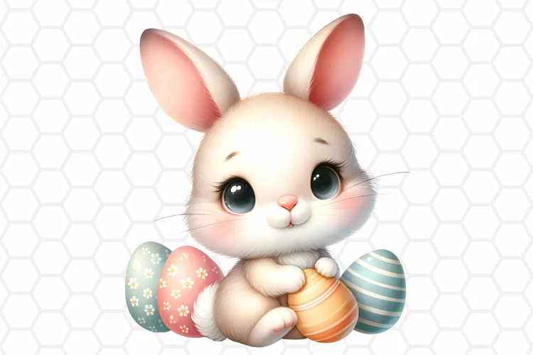 Cute Watercolor Bunny Clipart, Sublimation PNG
