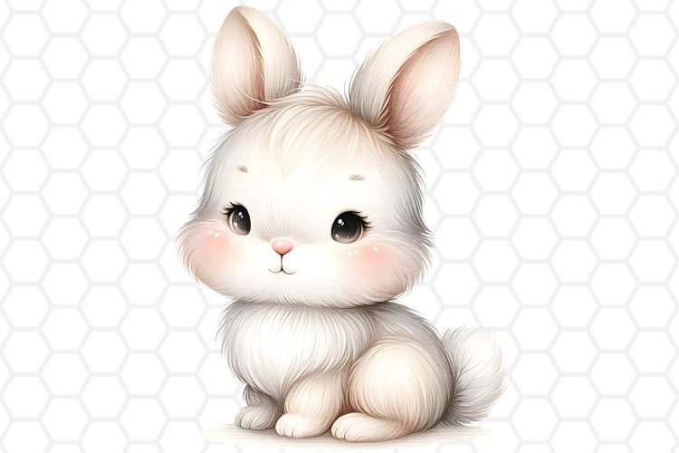 Cute Watercolor Bunny Clipart, Sublimation PNG