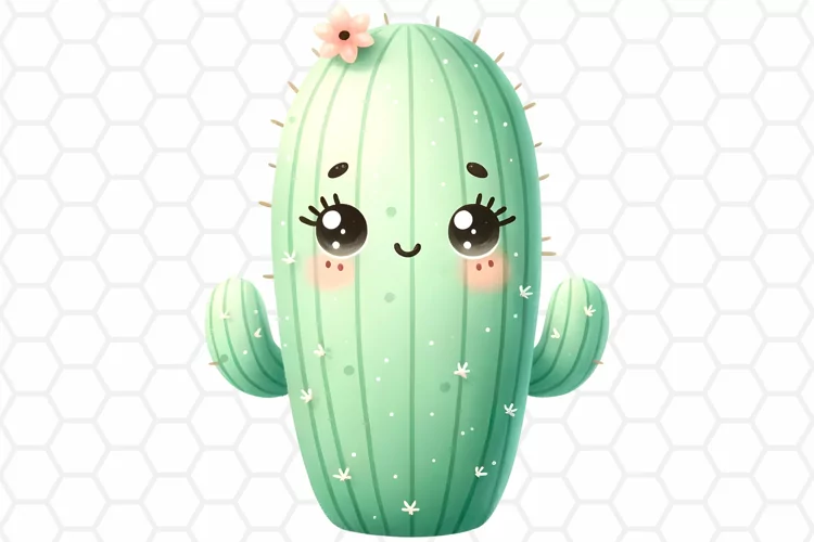 Cute Watercolor Cactus Clipart, Sublimation PNG