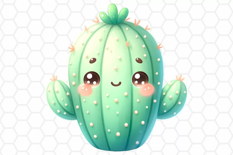 Cute Watercolor Cactus Clipart, Sublimation PNG