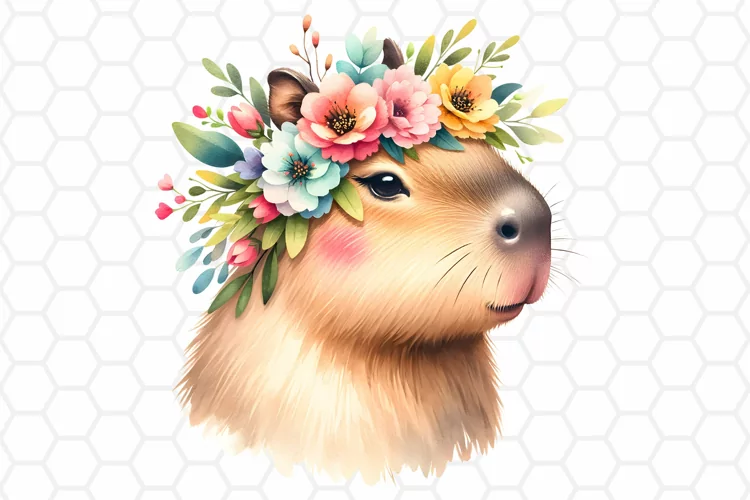 Cute Watercolor Capybara Clipart | Capybara PNG Design
