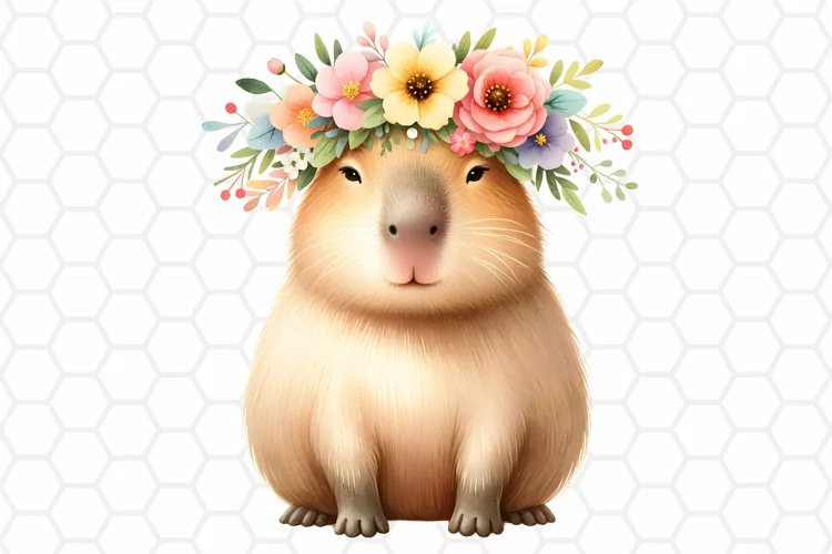 Cute Watercolor Capybara Clipart | Capybara PNG Design