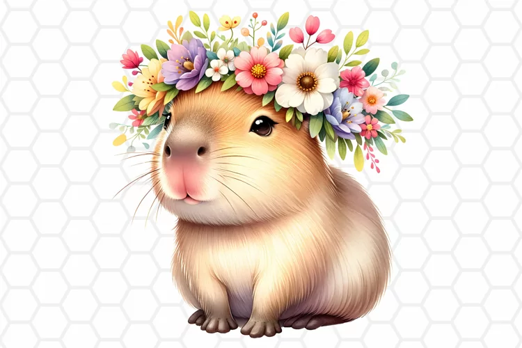 Cute Watercolor Capybara Clipart | Capybara PNG Design