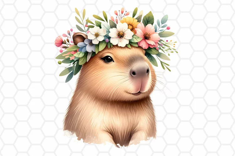Cute Watercolor Capybara Clipart | Capybara PNG Design