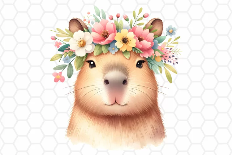 Cute Watercolor Capybara Clipart | Capybara PNG Design