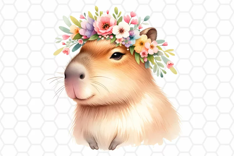 Cute Watercolor Capybara Clipart | Capybara PNG Design