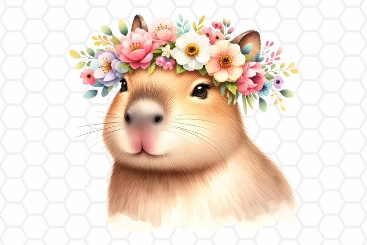 Cute Watercolor Capybara Clipart | Capybara PNG Design